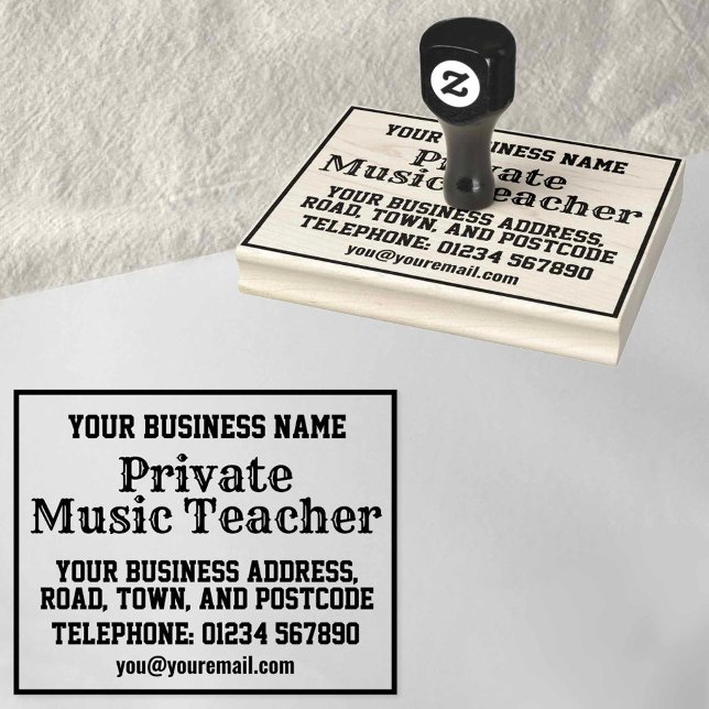 Private Music Teacher with Name, Address, etc Rubber Stamp (Creator Uploaded)