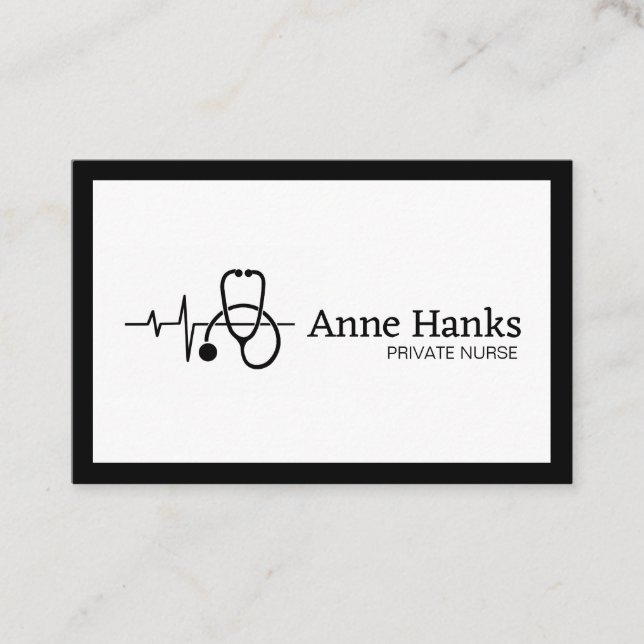 Private Nurse Caregiver Health Business Card (Front)