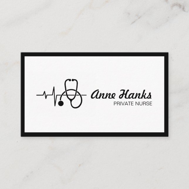 Private Nurse Caregiver Health Business Card (Front)