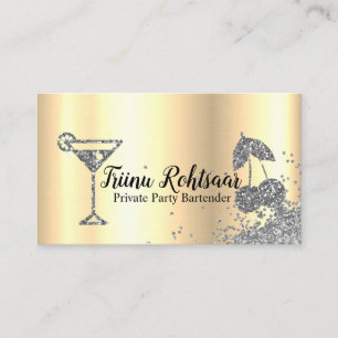 Private Party Bartender Bar Catering Drinks Business Card