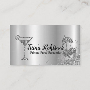 Private Party Bartender Bar Catering Drinks Business Card