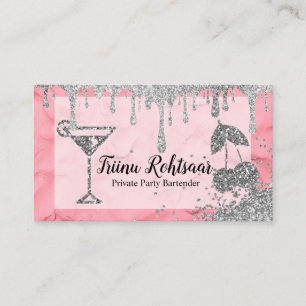 Private Party Bartender Bar Catering Drinks Business Card