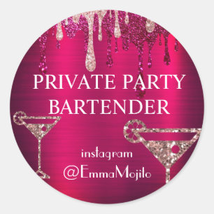 Private Party Bartender Deal Offer Classic Round S Sticker