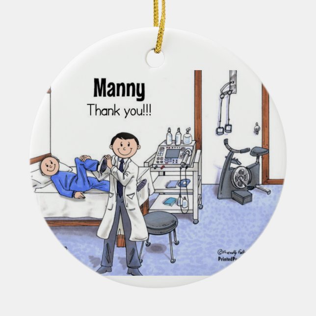 Private - Physical Therapist - Manny Ceramic Tree Decoration (Front)
