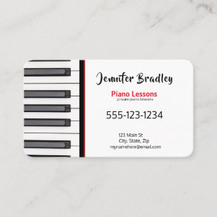 Private Piano Teacher Business Cards