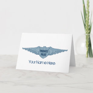 Private Pilot Blue Wings Card