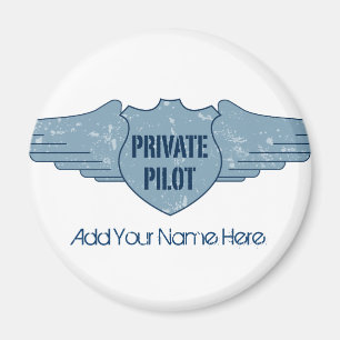Private Pilot Blue Wings Magnet