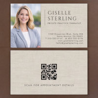 Private Practice Therapist Linen Photo QR Code