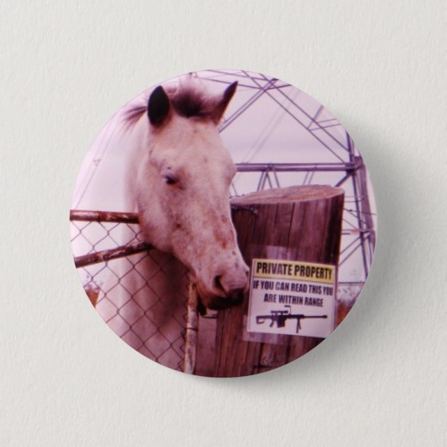 Private Property lavender Horse 6 Cm Round Badge (Front)