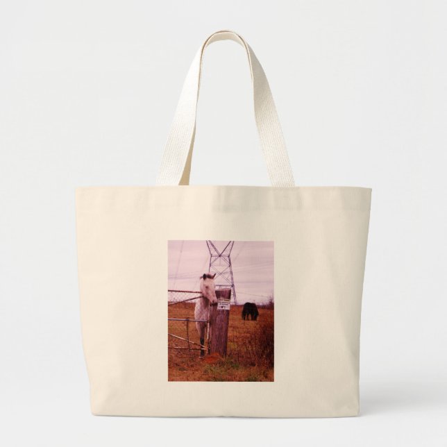 Private Property lavender Horse Large Tote Bag (Front)