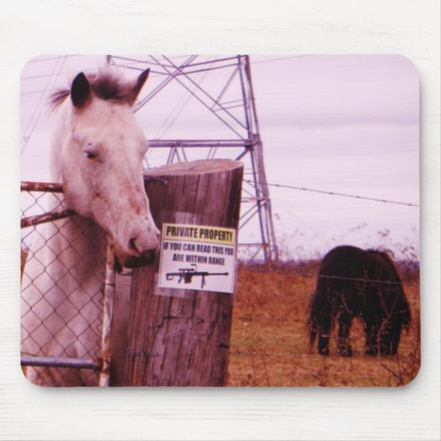 Private Property lavender Horse Mouse Mat (Front)
