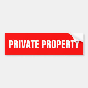 Private property stickers   red