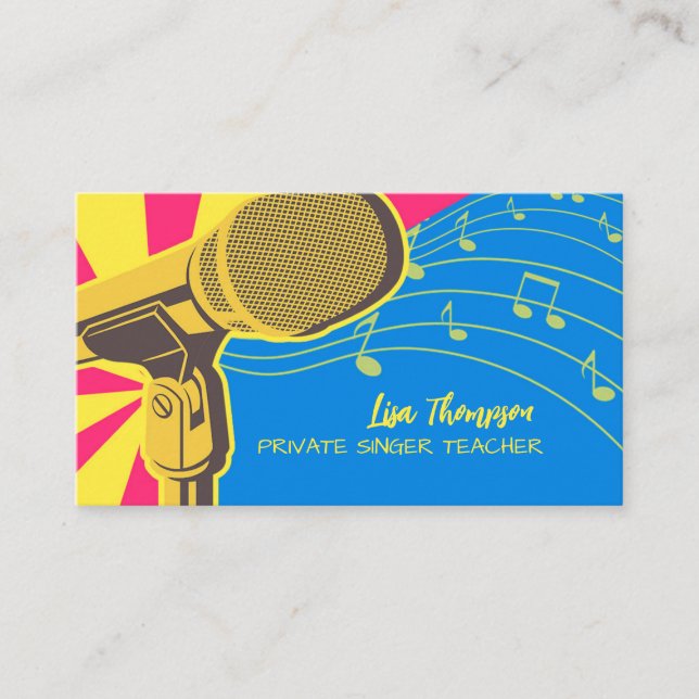 Private Singer Music Teacher Business Card (Front)
