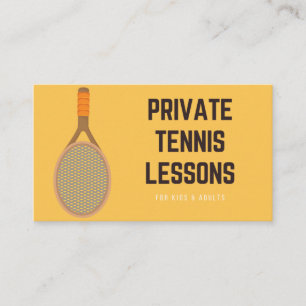 Private Tennis Lessons For Kids & Adults Coach Business Card