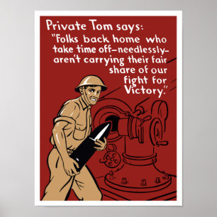 Private Tom -- World War Two Poster