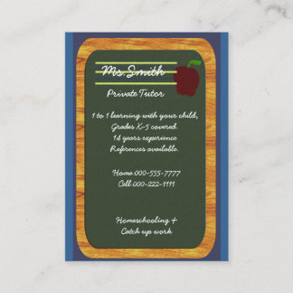 private tutor business card