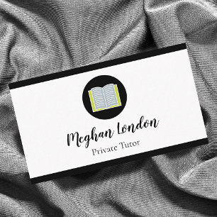 Private Tutor Teacher Educator Minimalistic Book Business Card