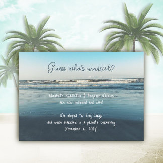 Private Wedding Ocean Marriage Announcement