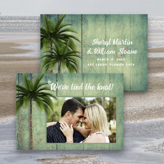 Private Wedding Palm Trees Photo Announcement