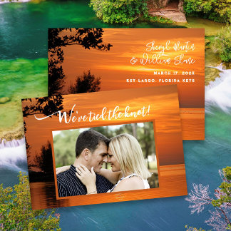Private Wedding Sunset Photo Annoucement Invitation