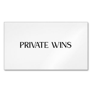 Private Wins Minimalist Business  Magnetic Business Card