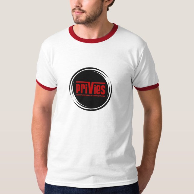 Privies - Grey and red Ringer T-Shirt (Front)