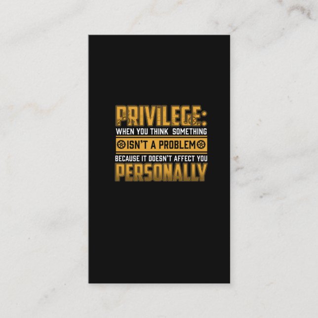 Privilege Definition Civil Rights Human Equality Business Card (Front)
