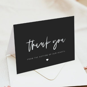 PRIYA Edgy Sleek Black Modern Thank You Card