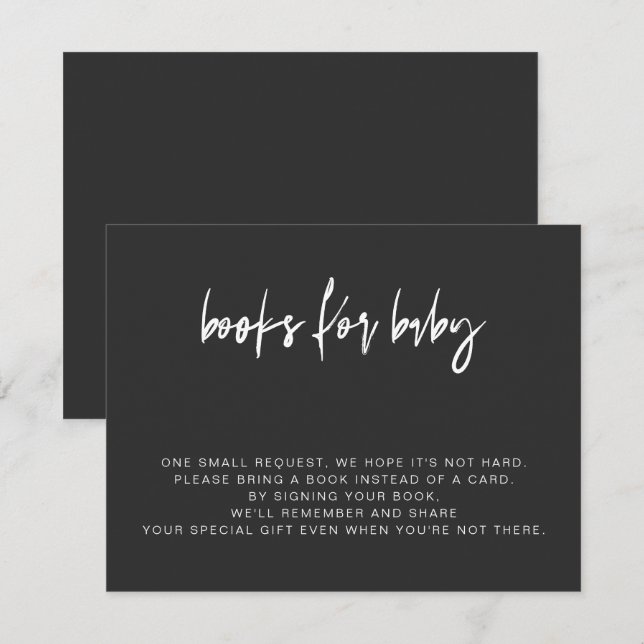 PRIYA Modern Edgy Black Books for Baby Card (Front/Back)