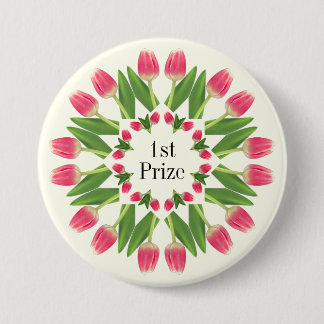 Prize, Birthday Etc Pink Tulip Button Pin