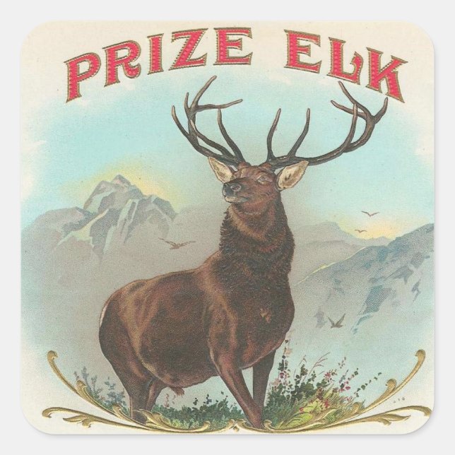 Prize Elk Square Sticker (Front)