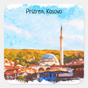 Prizren Kosovo sinan pasha mosque Square Sticker