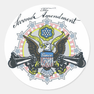 Pro 2nd Amendment Gun-Toting Eagle Gear Classic Round Sticker