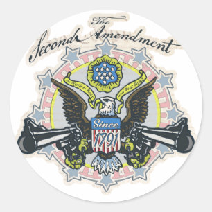 Pro 2nd Amendment Gun-Toting Eagle Gear Classic Round Sticker