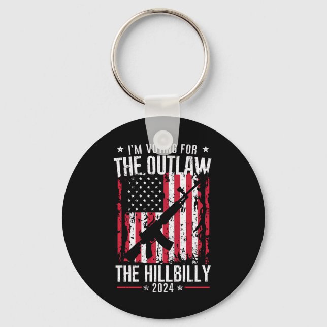 Pro 45 I'm Voting for The Outlaw And The Hillbilly Key Ring (Front)