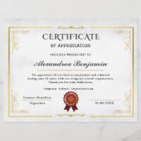 pro Achievement Appreciate Certificate