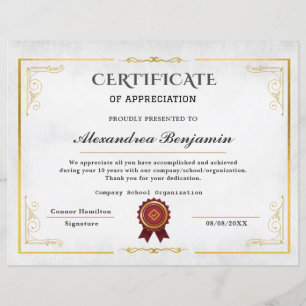 pro Achievement Appreciate Certificate