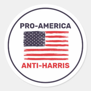 Pro America Anti Harris Customised Classic Round Sticker