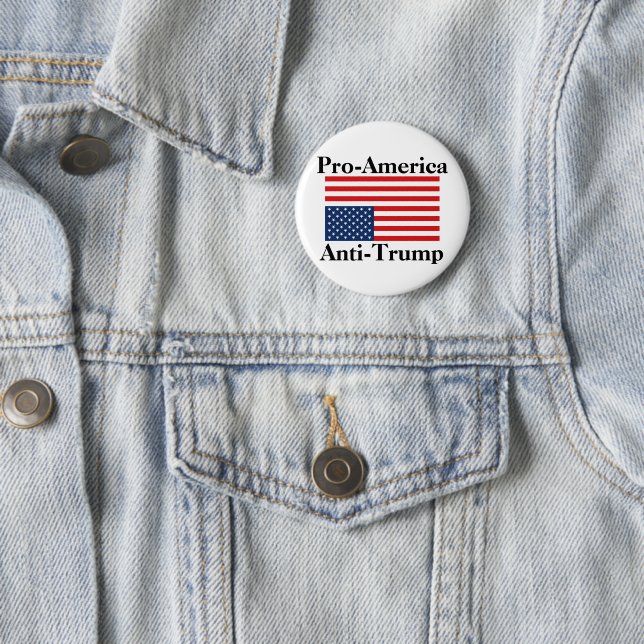 Pro-America / Anti-Trump 6 Cm Round Badge (In Situ)