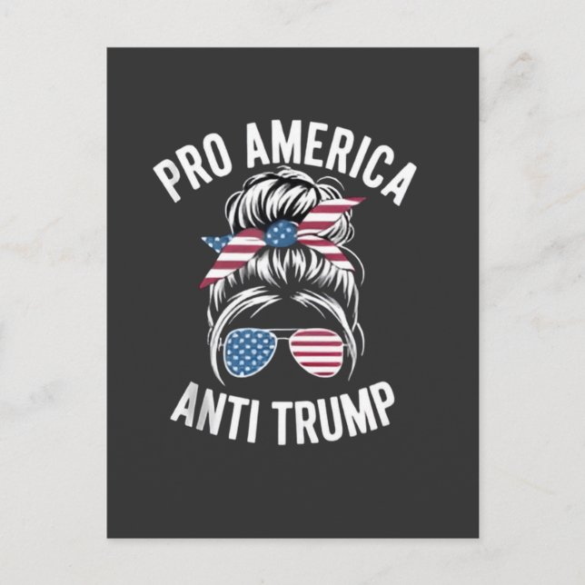 Pro-America Anti-Trump American USA Flag Resist Holiday Postcard (Front)