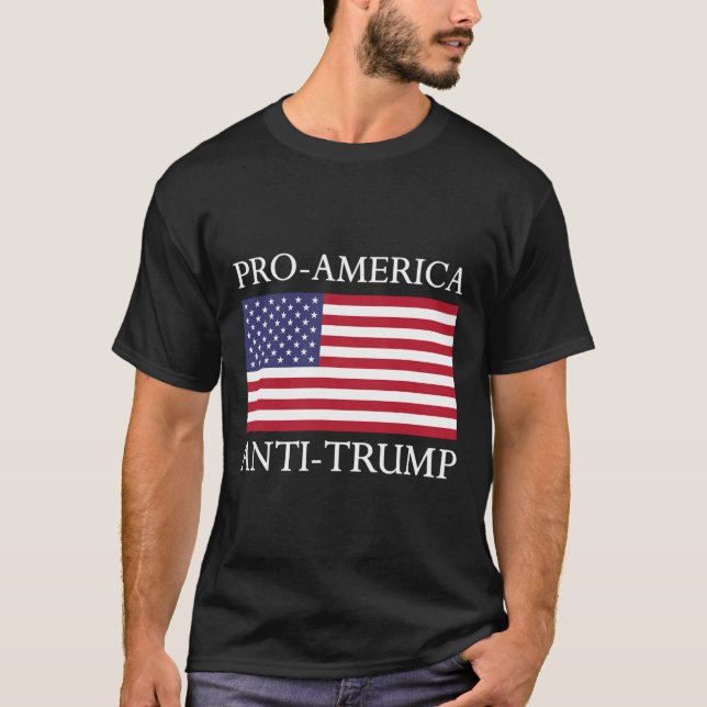 Pro-america Anti-trump - American Usa Flag Resist  T-Shirt (Front)
