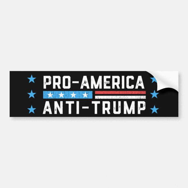 Pro-America Anti-Trump Bumper Sticker (Front)
