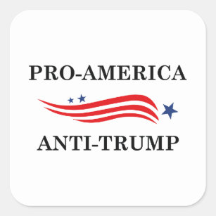 Pro-America Anti-Trump Square Sticker