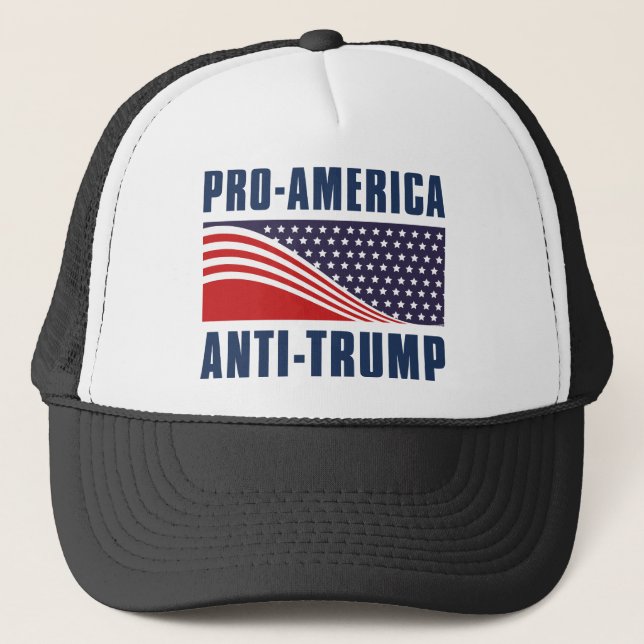 Pro-America Anti Trump Trucker Hat (Front)