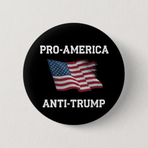Pro America Anti Trump Vintage USA Flag 6 Cm Round Badge