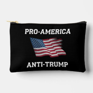 Pro America Anti Trump Vintage USA Flag Accessory Pouch