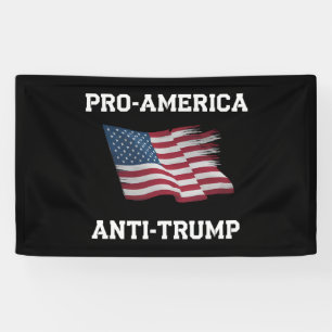 Pro America Anti Trump Vintage USA Flag Banner