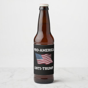 Pro America Anti Trump Vintage USA Flag Beer Bottle Label