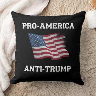 Pro America Anti Trump Vintage USA Flag Cushion