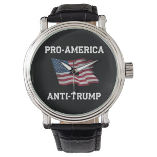 Pro America Anti Trump Vintage USA Flag Watch